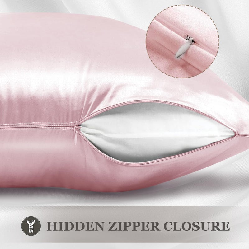 Adubor 100% Silk Pillowcase - Mulberry Silk Pillow Cases, 23 Momme 6A Grade Fibers, Silk Pillow Case for Hair and Skin Health, with Hidden Zipper (Queen 20''x30'', Pink, 1PC) - Image 4